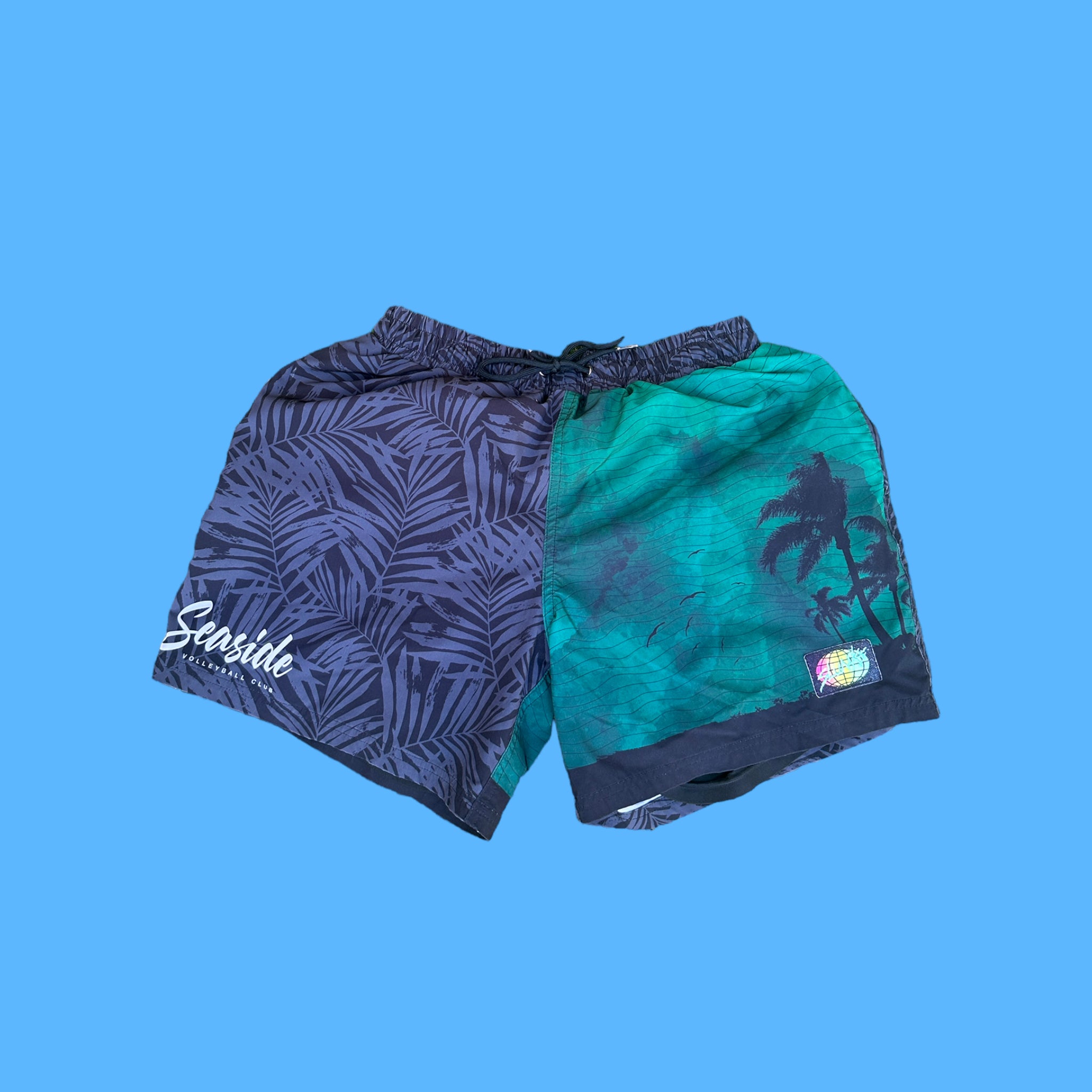 Slunks │ Seaside Palm Print │ Green and Black